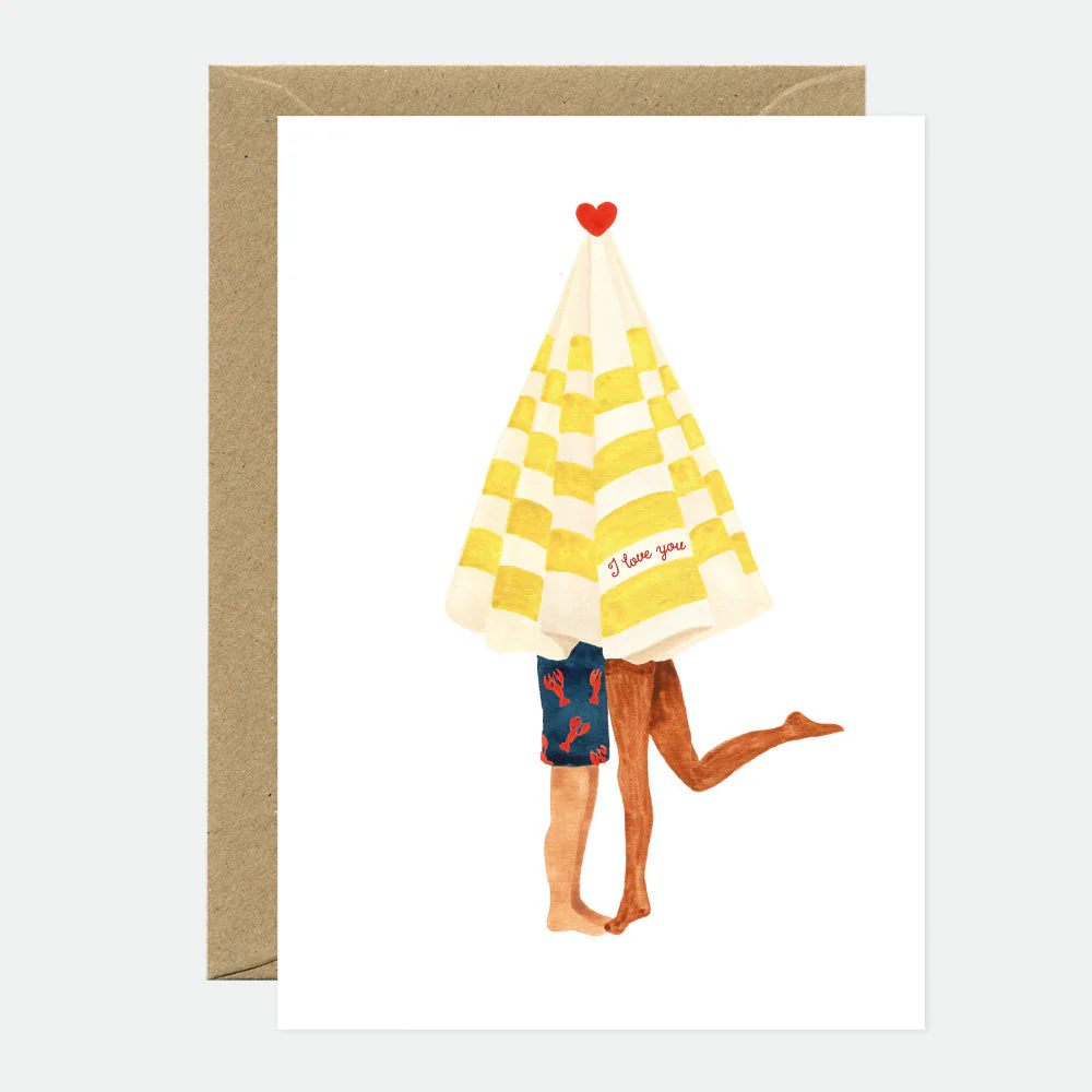 Beach Umbrella - Love & friendship Greeting card