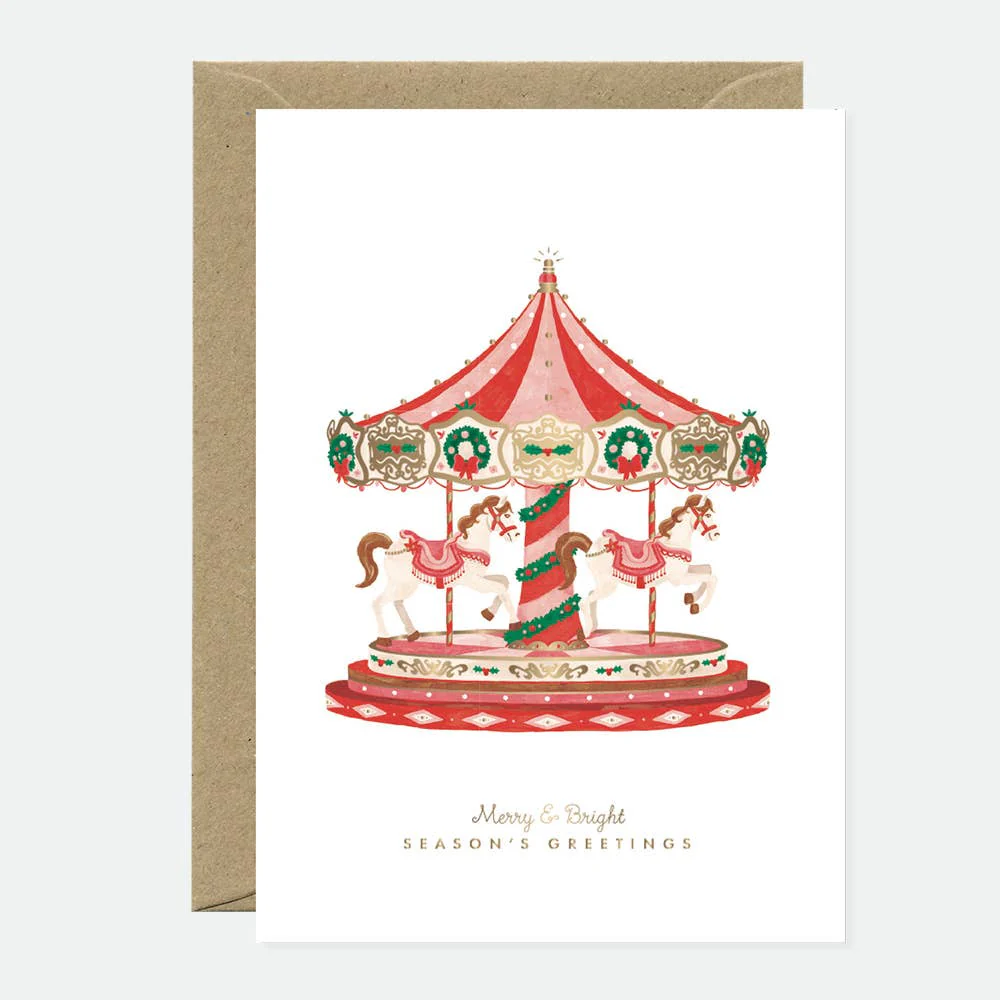 Carroussel - Greeting card - Gold foil