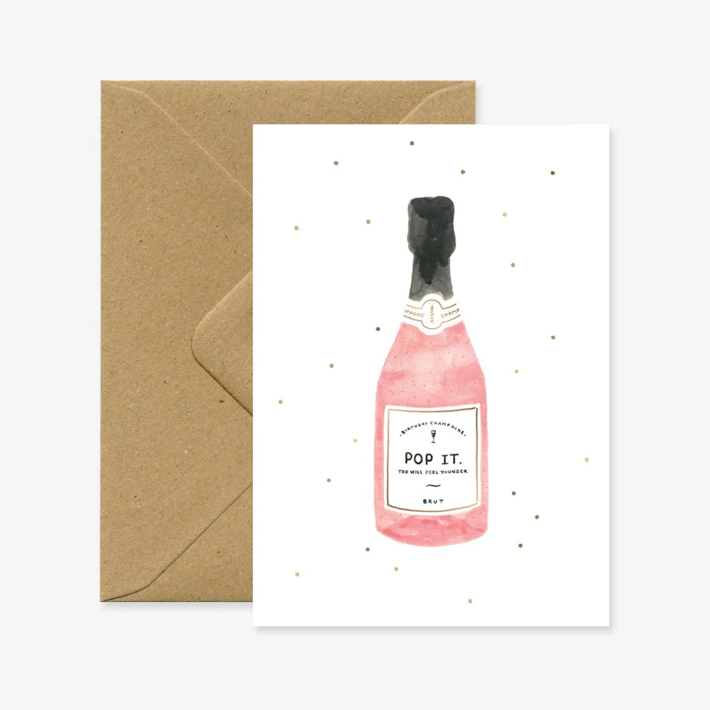 Champagne - Birthday Greeting card