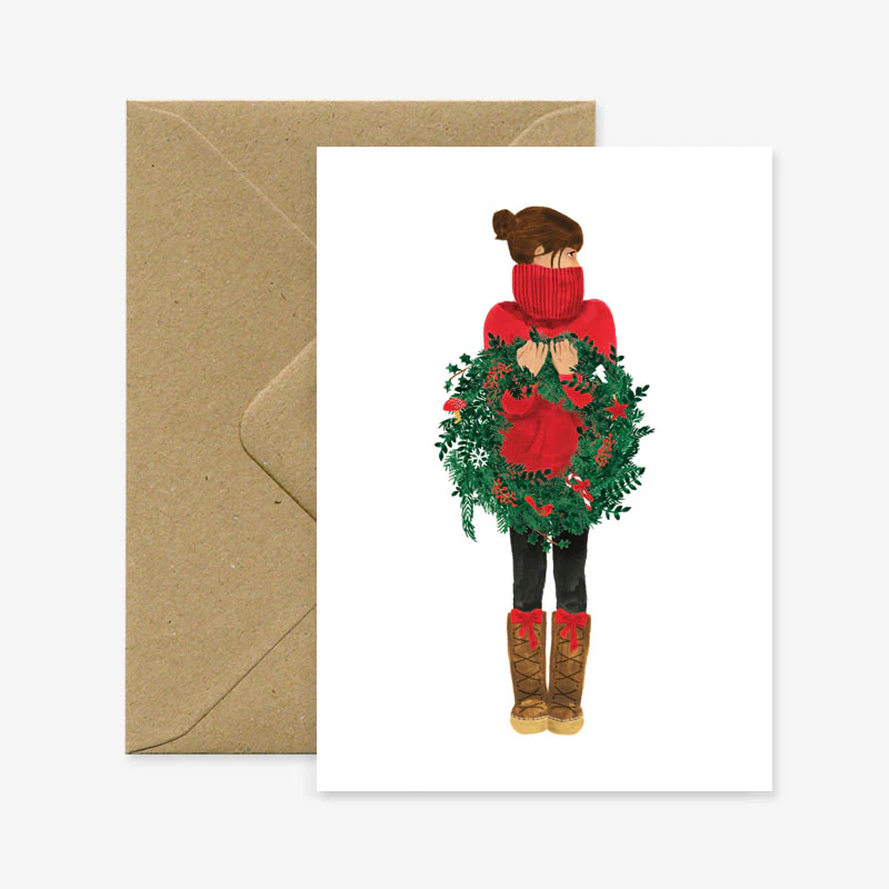 Winter Girl Crown - Christmas Greeting card
