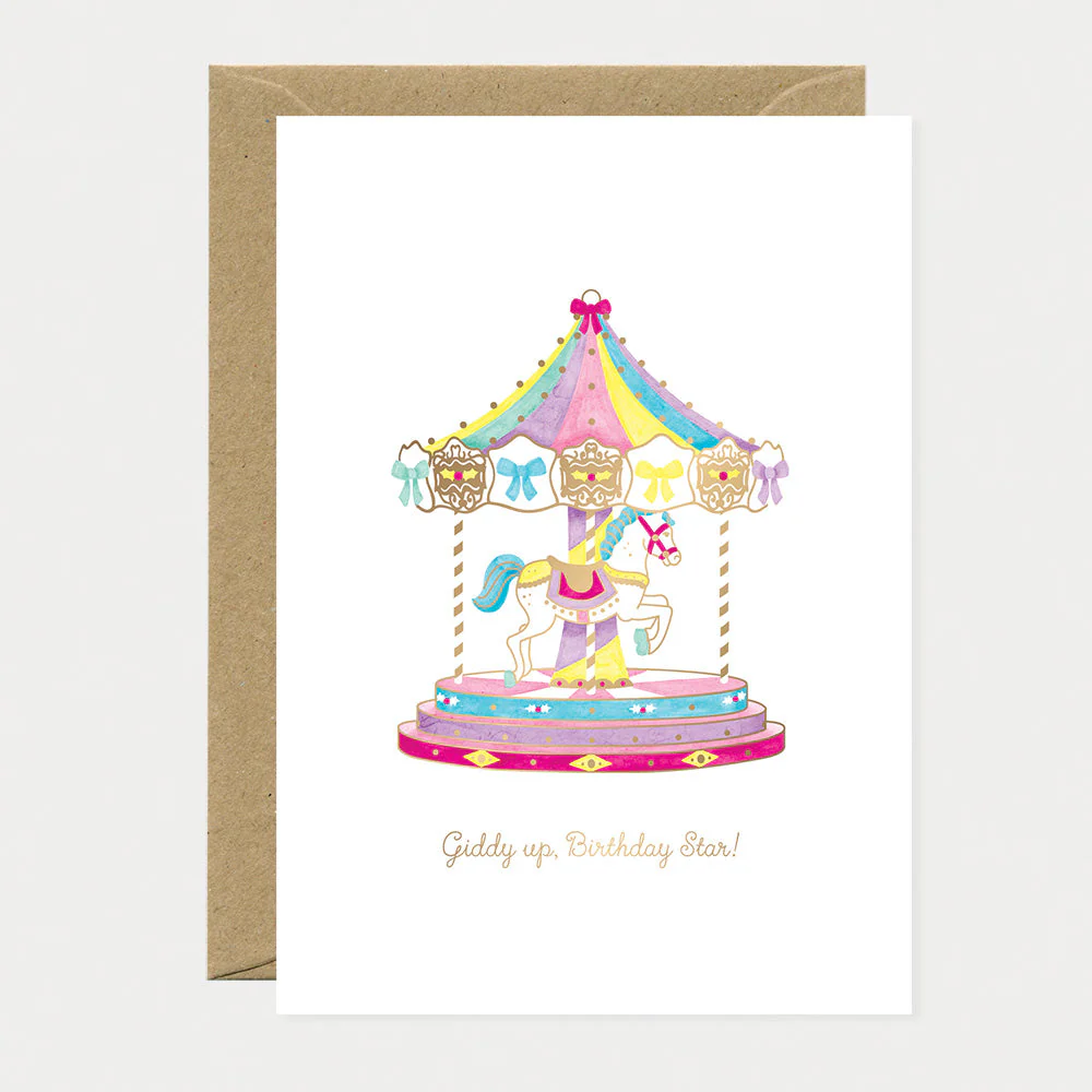 Giddy up - Greeting card - Gold Foil
