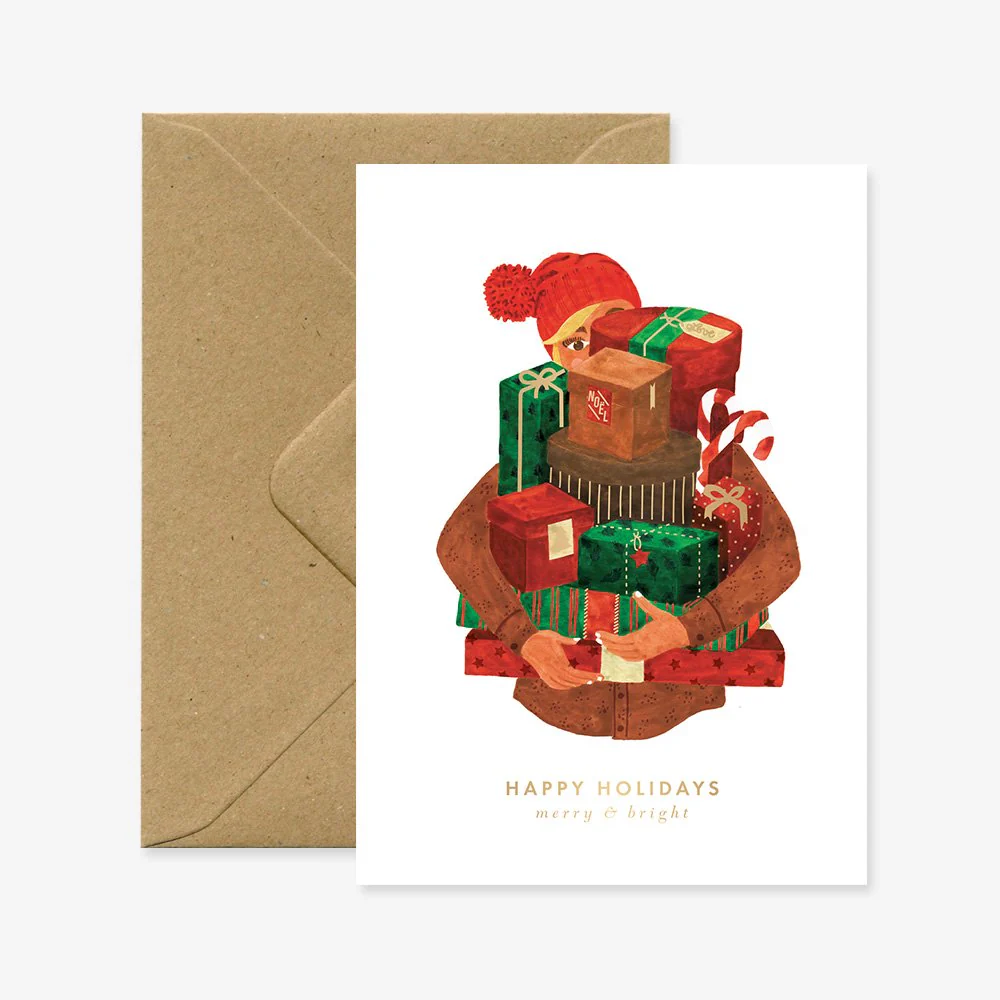 Girl present - Christmas Greeting card