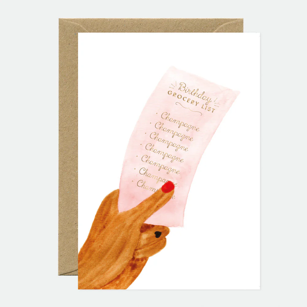 Birthday List - Greeting card - Gold foil