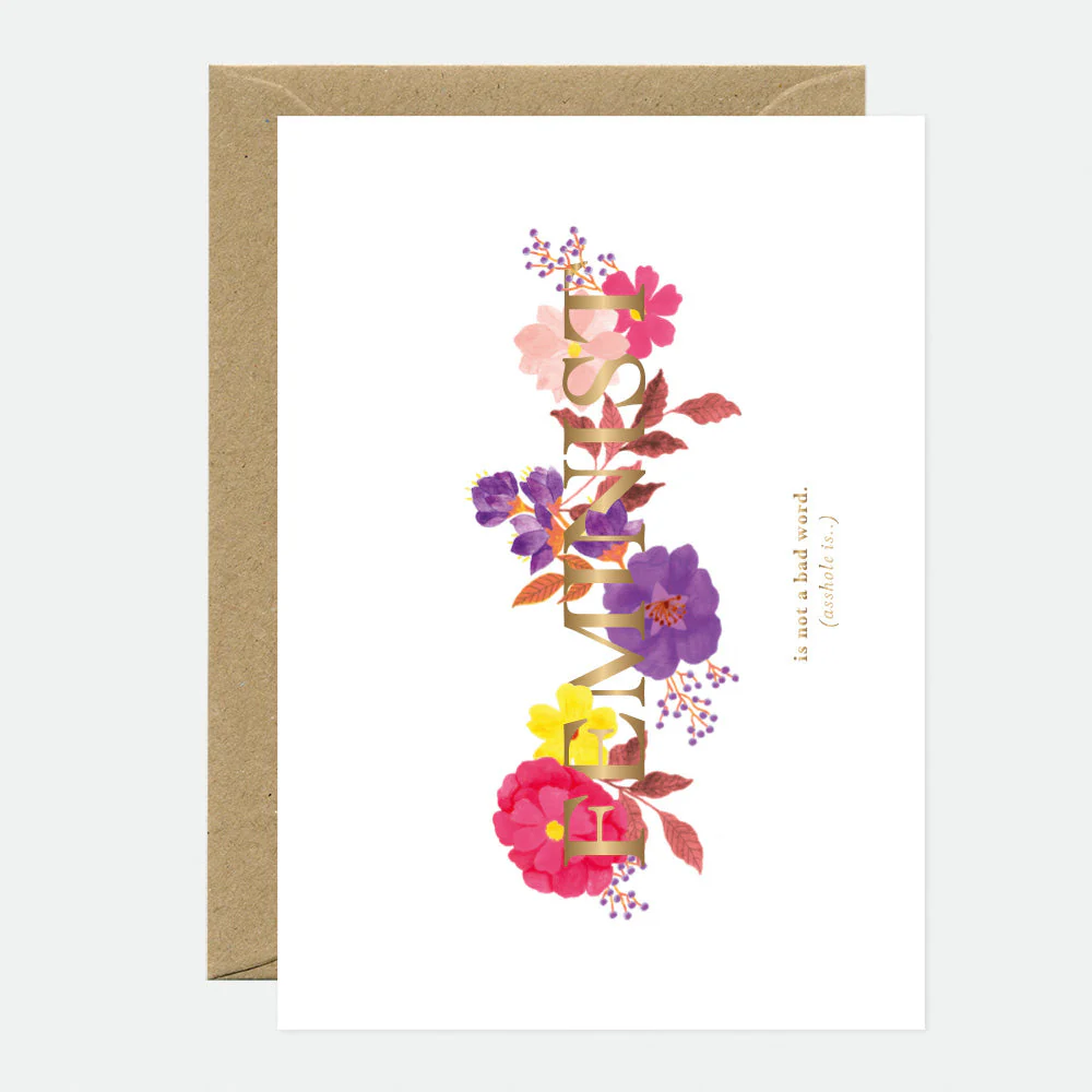 Feminist - Girl power Greeting card - Gold foil
