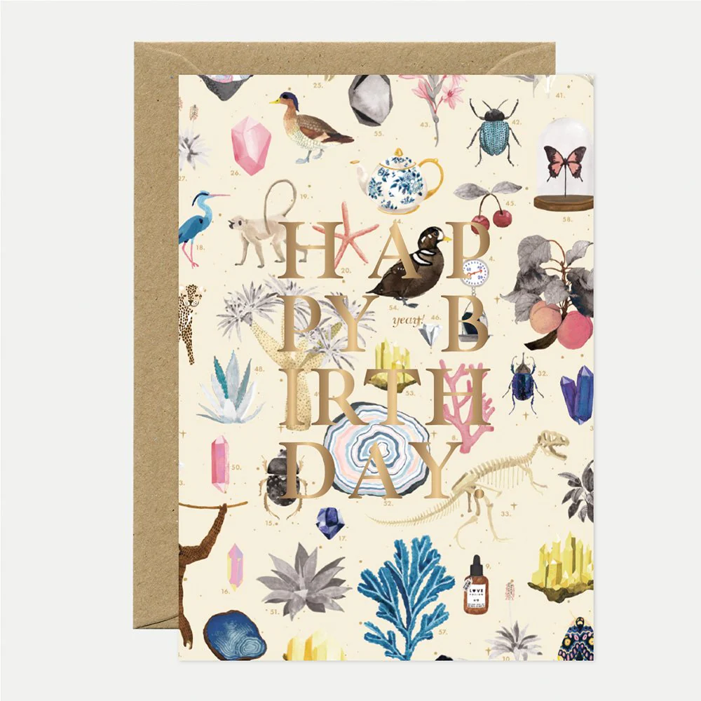 Curiosity - Birthday Greeting card - Gold foil