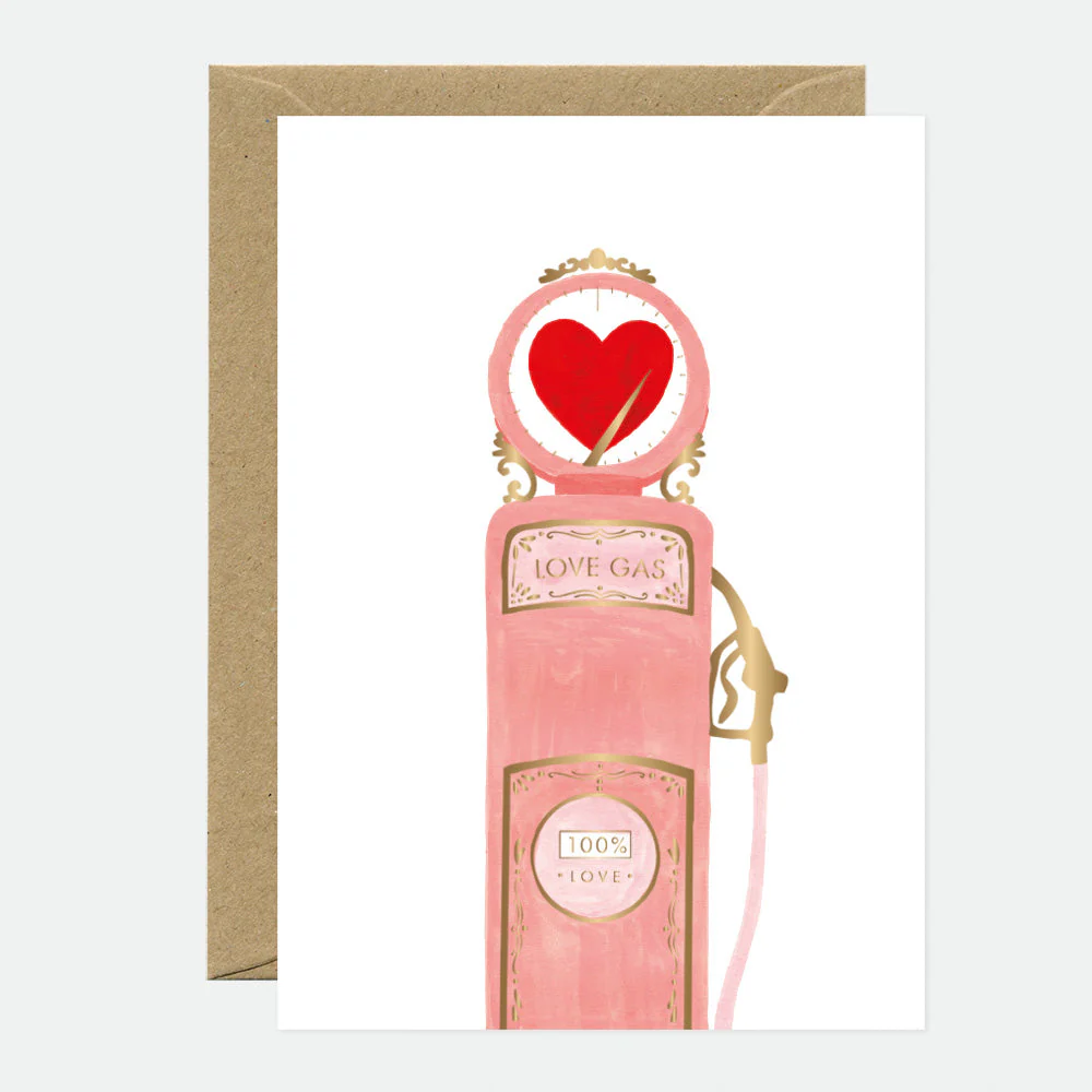 Love Gas - Greeting card - Gold foil