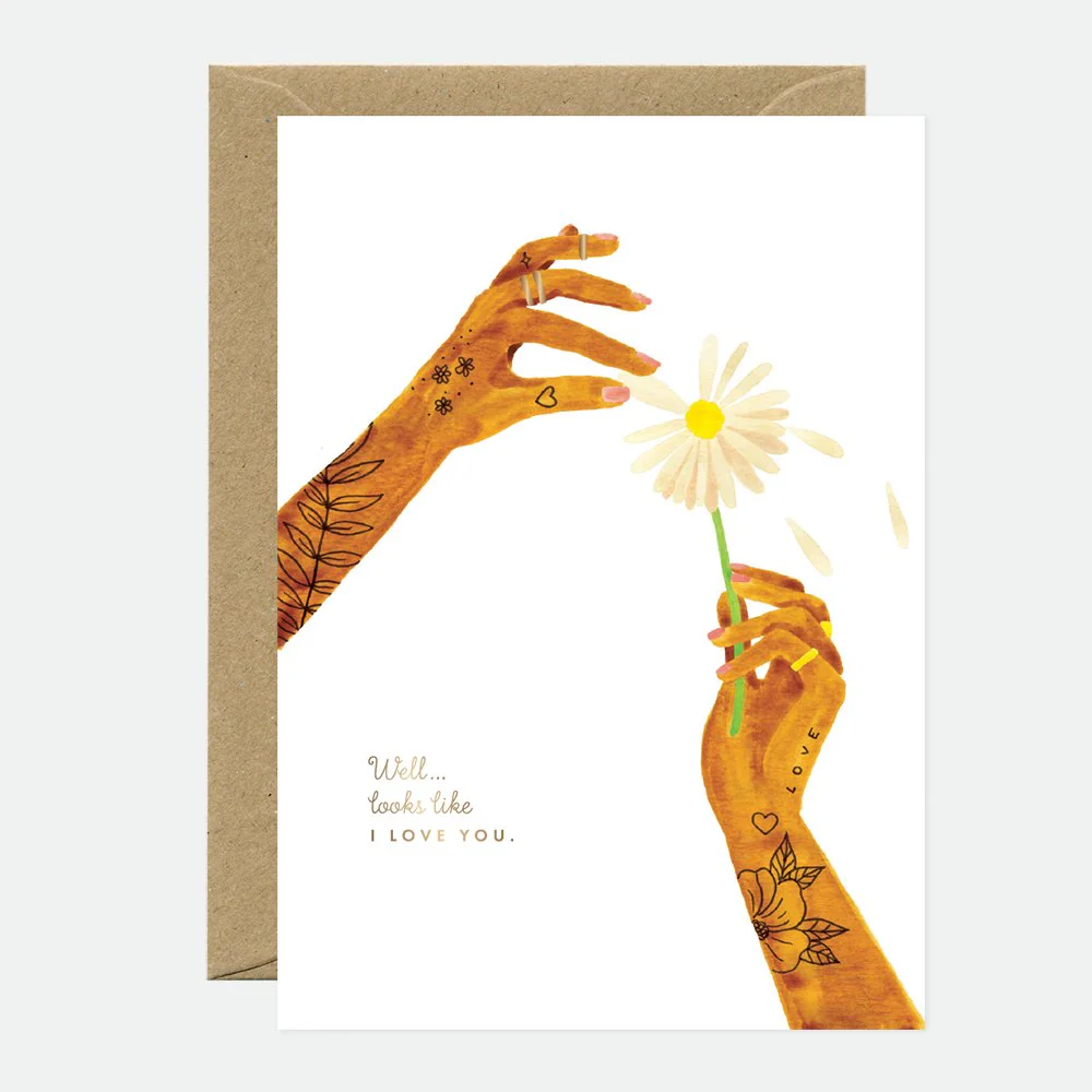 Love you daisy - Greeting card - Gold foil