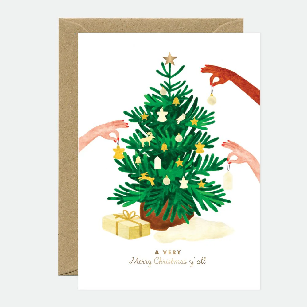 Xmas tree chic - Christmas Greeting card - Gold foil