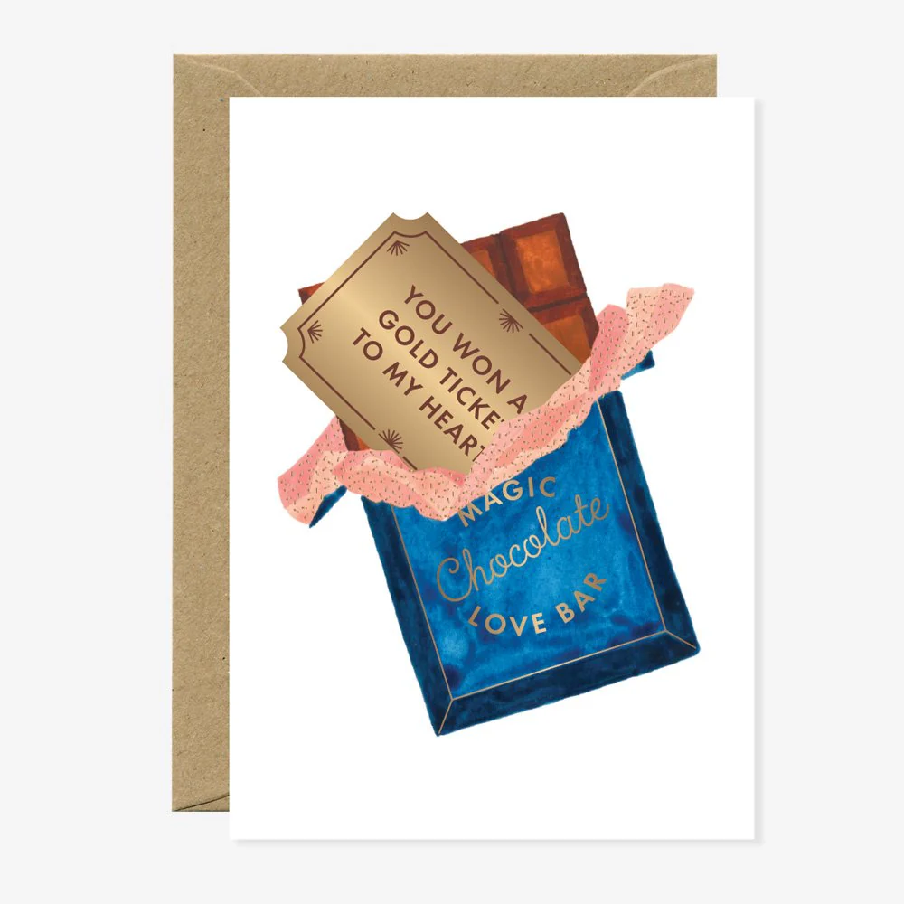 Golden ticket - Love & friendship Greeting card