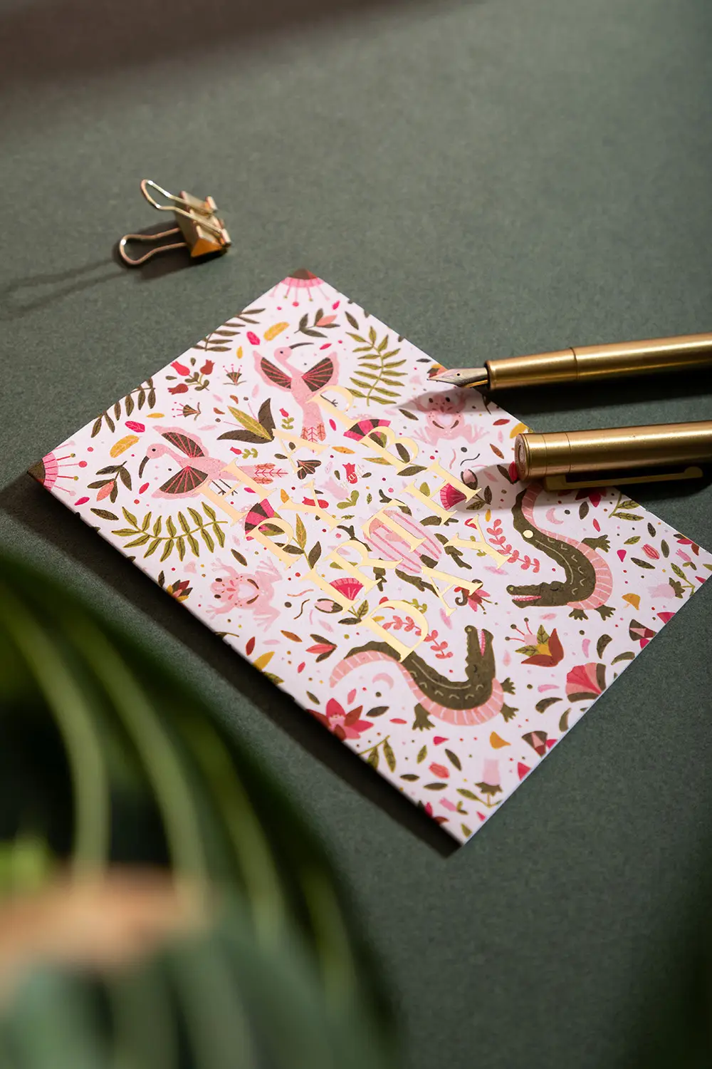 Happy birthday pink croco - Greeting card - Image 2