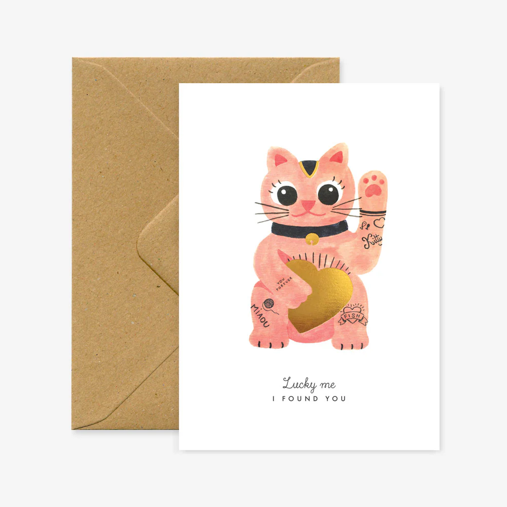 Lucky Cat - Love Greeting card