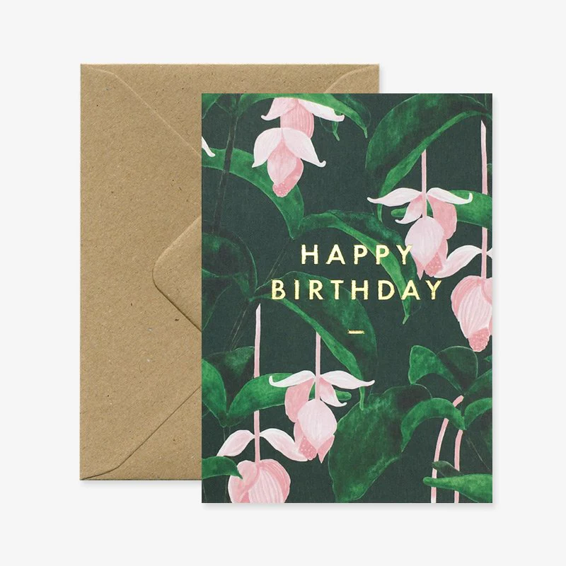 Medinilla - Birthday Greeting card - Gold foil