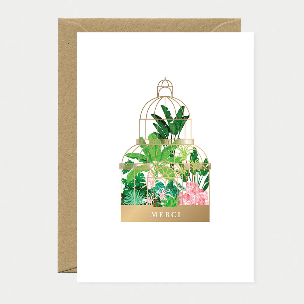 Merci green house - Greeting card - Gold Foil