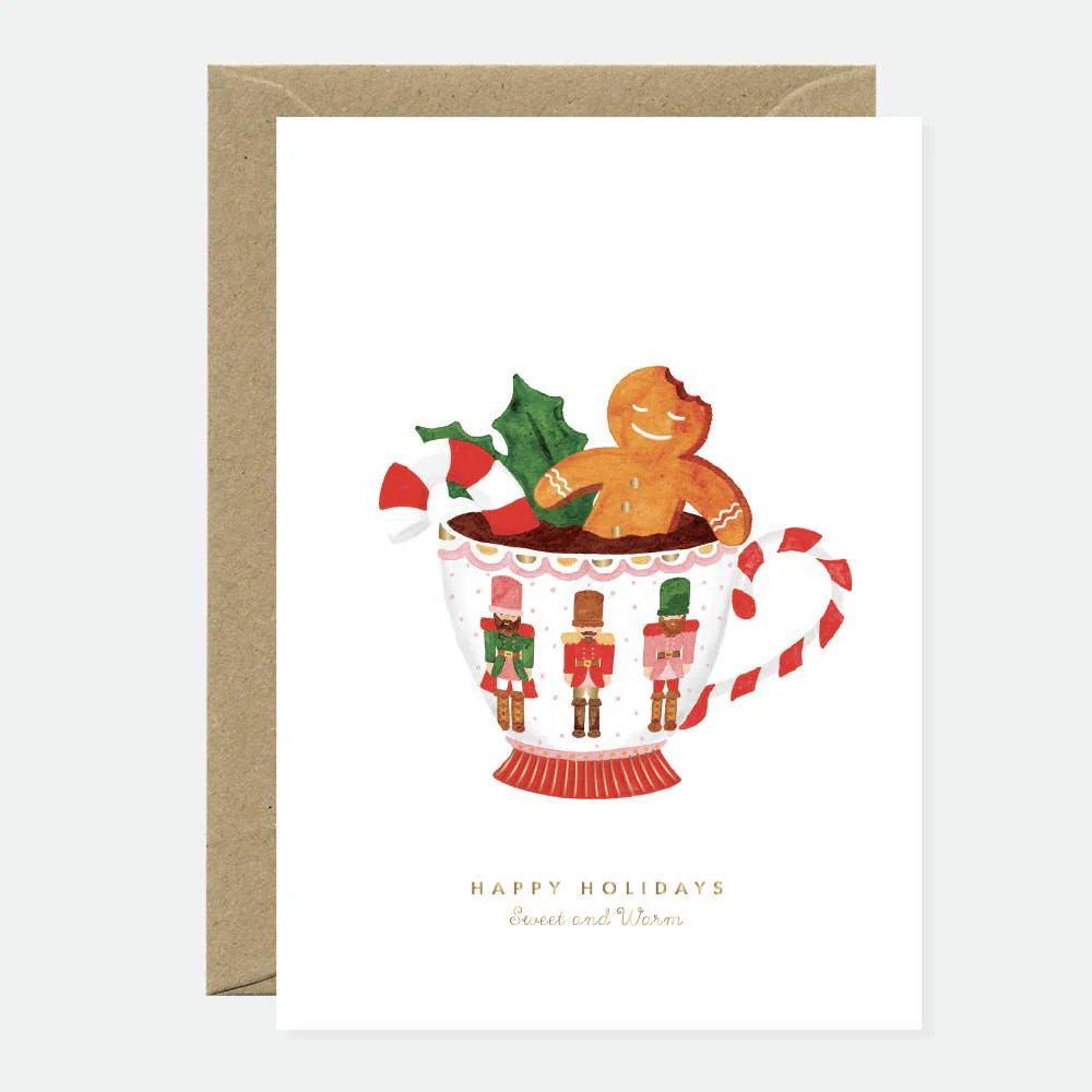 Merry Christmas Biscuit Bath - Greeting card - Gold foil