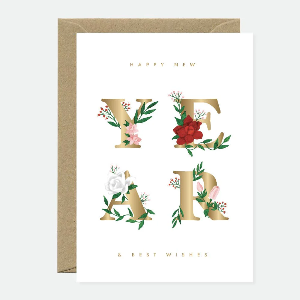 NY Flowers  - Greeting card - Gold foil