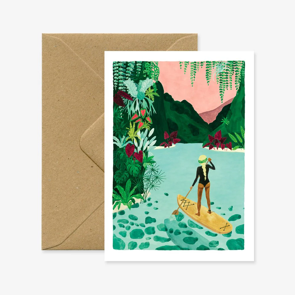 Paddle girl - Travel Greeting card