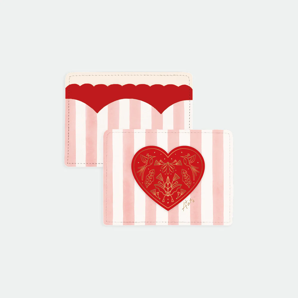Pink stripe - Card holder