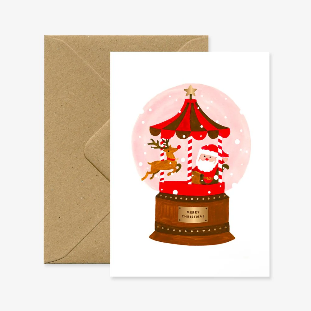 Santa snowball - Christmas Greeting card