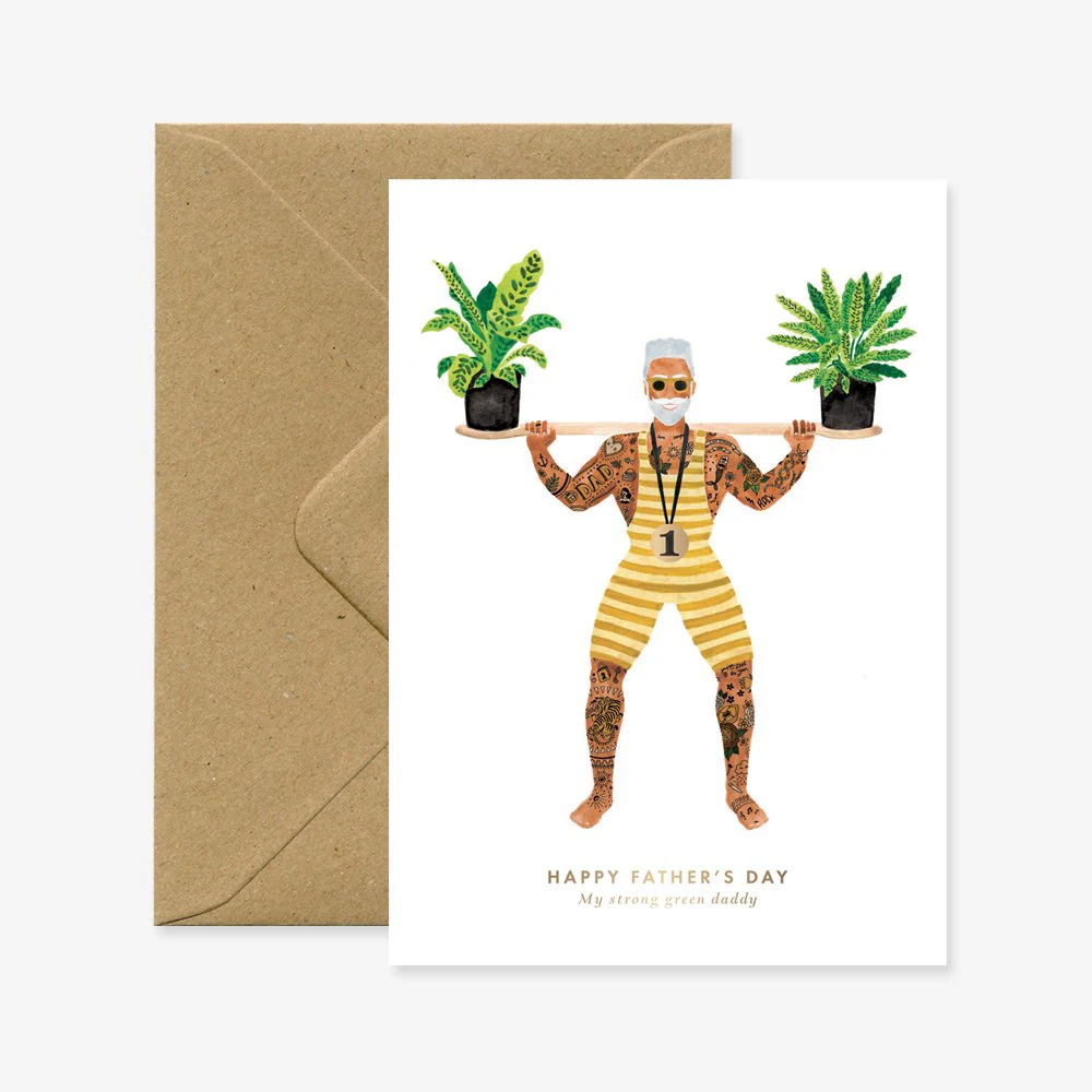 Strong Green Dad - Father's day Greeting card