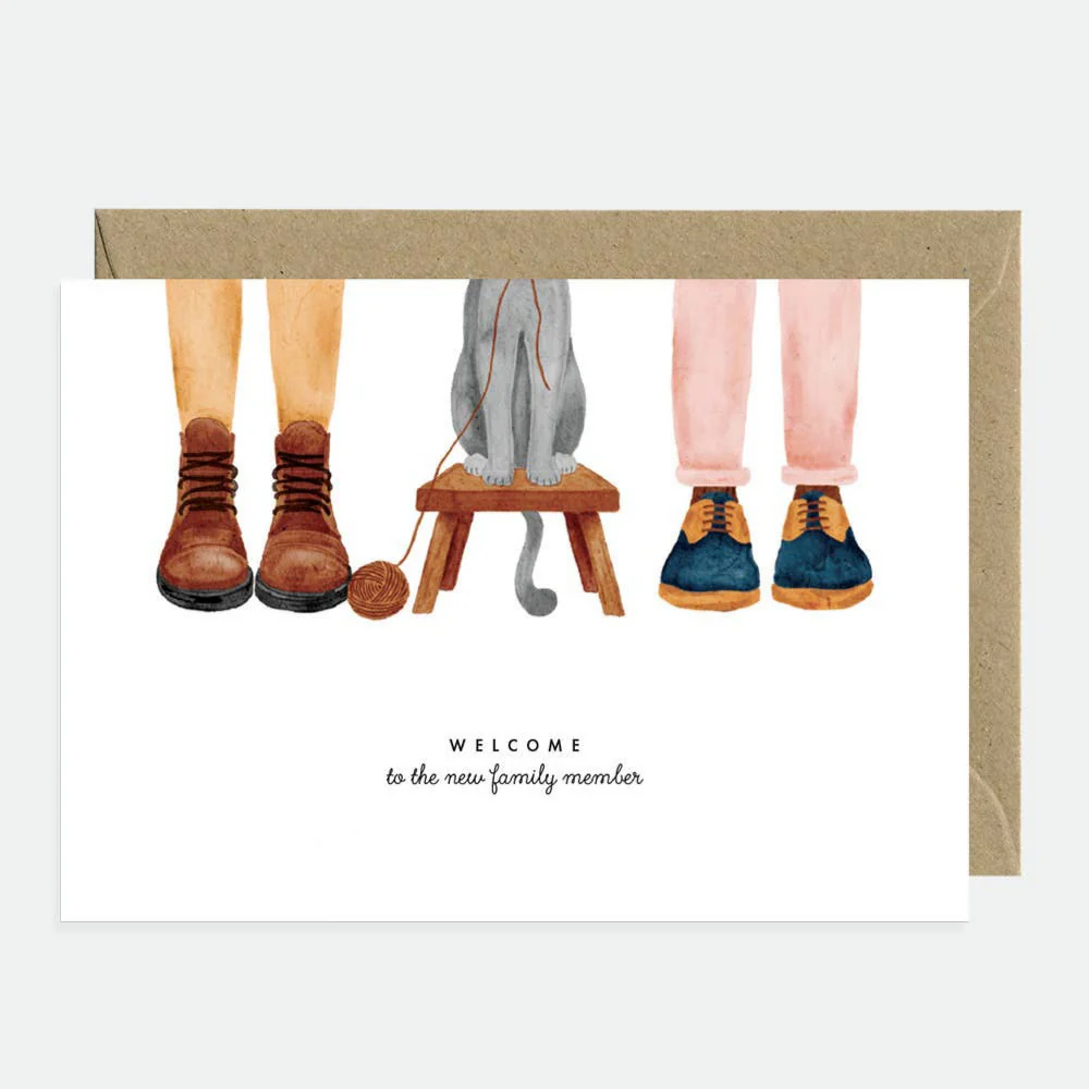 Welcome Cat Family member - Greeting card