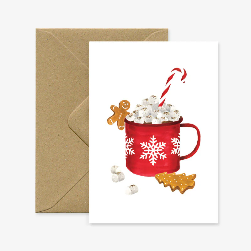 Winter Mug Hot Chocolate - Christmas Greeting card
